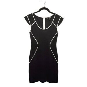 Express NWOT Fitted Bodycon Mini Dress Black White Women's Size 2
